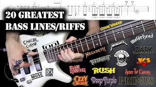 20 Greatest Bass LinesRiffs Vol 2  Tabs [upl. by Nallaf]