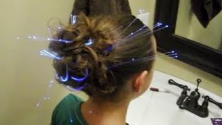 Glow in the Dark Holiday Hairstyle  CuteGirlsHairstyles  Disney Style [upl. by Yenhoj]