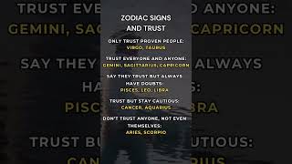 Zodiac Signs and Trust astrology zodiac [upl. by Kendra]