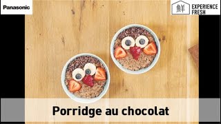 Recette de Porridge au chocolat garni de fruits avec le four microondes NNST45 [upl. by Odraude]