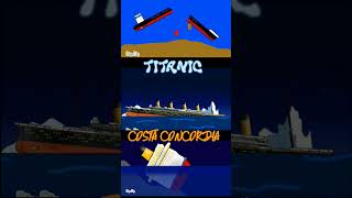 TITANIC VS COSTA CONCORDIA VS CARGO SHIP 🚢animation yoshi titanic ships youtubeshorts fypシ゚ 🇧🇷 [upl. by Wilkinson]