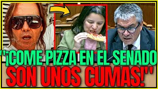 ¡¡INSÓLITO Funcionaria de Marcel LLEVÓ UNA PIZZA al Senado y Eyzaguirre LA DESPEDAZÓ CON TODO [upl. by Nagem]