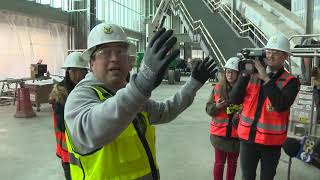 Bucks president shows off atrium area of new arena [upl. by Herodias]