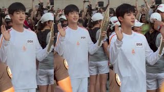 240714 BTS Jin at Olympics Torch Relay 2024 In Paris [upl. by Beane]