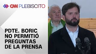 Hecho inédito Boric no aceptó preguntas de la prensa tras votar en Punta Arenas [upl. by Urbas663]