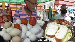 Busy Anda Toast Kaka  Tasty Tiffin Time in Kolkata Street  Indian Street Food [upl. by Aiken296]