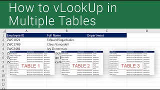 VLookup on Multiple Sheets in Excel [upl. by Enilrad]