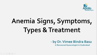 Anemia Symptoms Signs Types amp Treatment  Live Video with Dr Vimee Bindra Basu on Womens Day [upl. by Faunie]