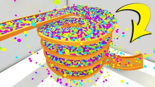 10000 MARBLES VS HUGE MARBLE RUN  I DESTROYED IT  Marble World [upl. by Tabbitha]