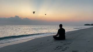 5min Beach Guided Meditation at Soneva Fushi Maldives with Peter Harper sunrisemeditation [upl. by Vevay]