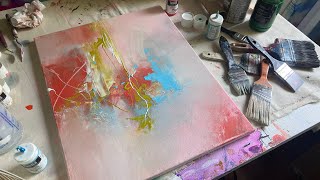 Easy abstract ACRYLIC painting perfect for beginners [upl. by Gnik]