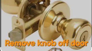 How to remove a Door Knob  taking off a standard door knob knob doors key diy home repair [upl. by Keener]