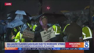 All LAUSD classes canceled as Day 1 of workers strike begins [upl. by Yelekalb]