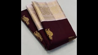 Coffee Brown Kanchipuram Sari With Baby Pink Border [upl. by Leiser]