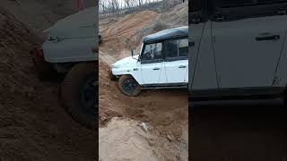 Rescue UAZ stuck on sand off road race track [upl. by Haelam]