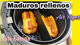 PLATANOS MADUROS Rellenos de bocadillo y queso en AirFryer freidoradeaire airfryerlita [upl. by Matthieu520]