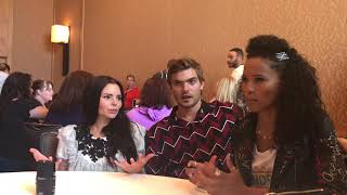 SDCC 2018  Interview with Eline Powell Alex Roe and Fola EvansAkingbola from Siren [upl. by Acsot]