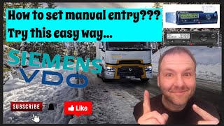 HOW TO PUT manual entry in digital tachoScaniaRenaultTachographEasy Quick way Digital card entry [upl. by Cyprian]