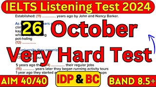 26 October 2024 IELTS LISTENING PRACTICE TEST WITH ANSWERS  IELTS Listening  IDP amp BC [upl. by Marvel171]