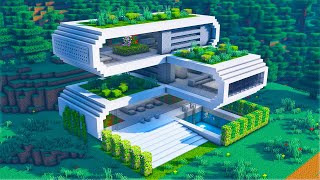 Minecraft Moderne Villa bauen 120 Tutorial  Modernes Haus bauen in Minecraft Survival Tutorial [upl. by Phaedra]