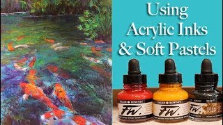 Using Acrylic Inks with Soft Pastels  Underpainting Fun [upl. by Tynan]