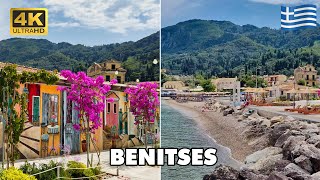 BENITSES 🌞 Corfu Island Greece 🇬🇷  Old Village amp Beautiful Beaches 🏖️ ► FULL TOUR 4K ► [upl. by Etoile]