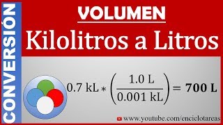 Convertir de Kilolitros a Litros kL a L [upl. by Eelatan]