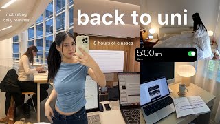 UNI VLOG 💻 5AM morning studying at the library classes self care night routine grocery shopping [upl. by Sirdna]