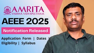 AEEE2025 Amrita Notification వచ్చేసింది తప్పనిసరిగా Apply చేయవలసిన ENTRANCE Exam  SBR TALKS [upl. by Onitram]