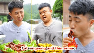 Er mao stunned Song Song by eating super spicy fat sausage Shorts Short FoodsMukbang [upl. by Anitsud954]