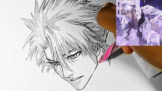 Drawing Coldest Moments In Anime  Toshiros Complete Bankai Form  Bleach Tybw [upl. by Stulin]