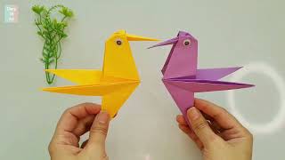 How To Make Paper Hummingbird  DIY Paper Craft  Hummingbird  Origami  Diary Of Art [upl. by Shawna]