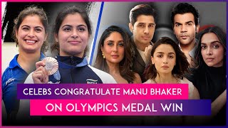 Manu Bhaker Wins Bronze At Paris Olympics 2024 Alia Jackie amp More Congratulate The Olympian [upl. by Cassi]