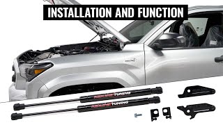 2127022 Hood QuickLIFT System compatible for the 2024 Toyota Tacoma Installation and Function [upl. by Nyliac118]