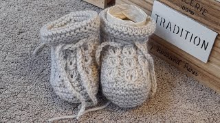 Tuto tricot chaussons grain de café [upl. by Giana]