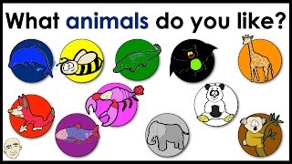 What Animals Do You Like  Name of Animals  Colors  Easy English Conversation Practice  ESLEFL [upl. by Eenaj189]