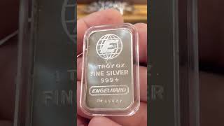 VINTAGE ENGELHARD BAR  1 Troy Oz  999 Fine Silver [upl. by Eatnahc]