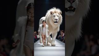 Big lion Cute baby fashion show lion baby agt shorts rksedit [upl. by Val992]