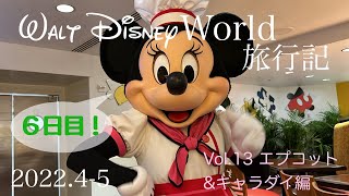 【WDW旅行記2022】Vol 13 Day6 エプコットampレストラン（キャラダイ） [upl. by Eednarb]