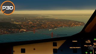 P3Dv5  FSLabs A320  Sunset landing in Lisbon [upl. by Siblee]