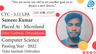 Congrats Sameer KumarSelected in Microland311LPACSEPoY2022Tehri Garhwal Uttarakhand [upl. by Pejsach]