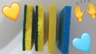 ASMR  Bulk Cellulose Kitchen Sponge Rip 💛🩵 DryJellyDampSoapy [upl. by Zinah771]