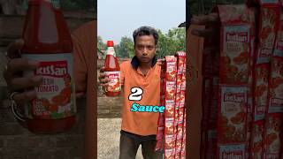 Bottle Vs Pouch Tomato 🍅 Sauce wait test Bengali mini blog shorts 😵￼ [upl. by Aicilaf]