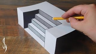 Ultimate Guide on How to Draw 3D Steps  Trick Art For Kids [upl. by Leaper511]