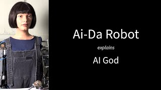 AiDa Robot explains the theme of the artwork AI God [upl. by Lamphere]