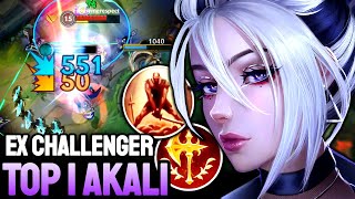 WILD RIFT AKALI  TOP 1 AKALI GAMEPLAY  EX CHALLENGER RANKED [upl. by Hunley]