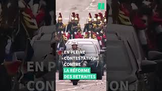 Commémorations du 8Mai  les images de Macron sur les ChampsElysées sous l’Arc de triomphe [upl. by Fruma675]