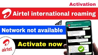 Airtel international roaming activation  airtel international roaming network problem  airtel [upl. by Buckingham111]