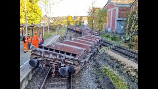 Entgleisung zweier Güterwaggons am Bahnhof Ferndorf 23 Oktober 2024 [upl. by Leno47]