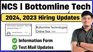 NCS 2023 2024 Hiring Information Form  Bottomline Technologies Online Test Updates  Test Pattern [upl. by Ahsened]